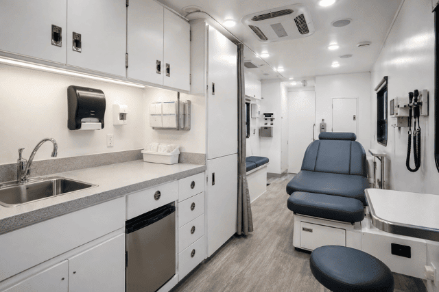 mobile medical trailer interior