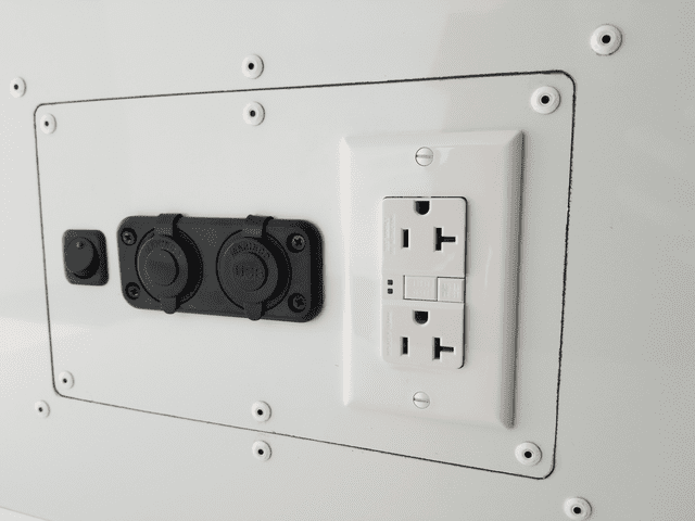 Power outlets in a mobile medical van